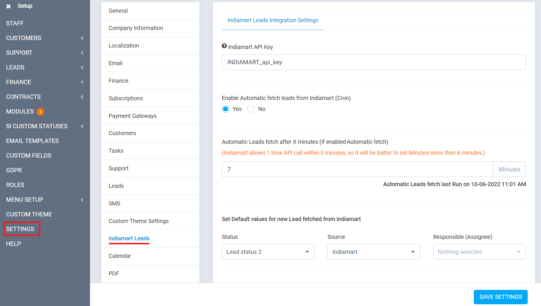 Indiamart Leads Integration Module for Mingrow CRM2.0